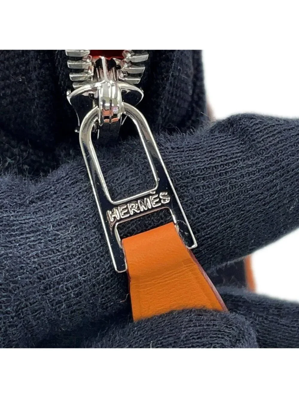 Hermes Pouch Bolide Mini Black Silver Canvas Case